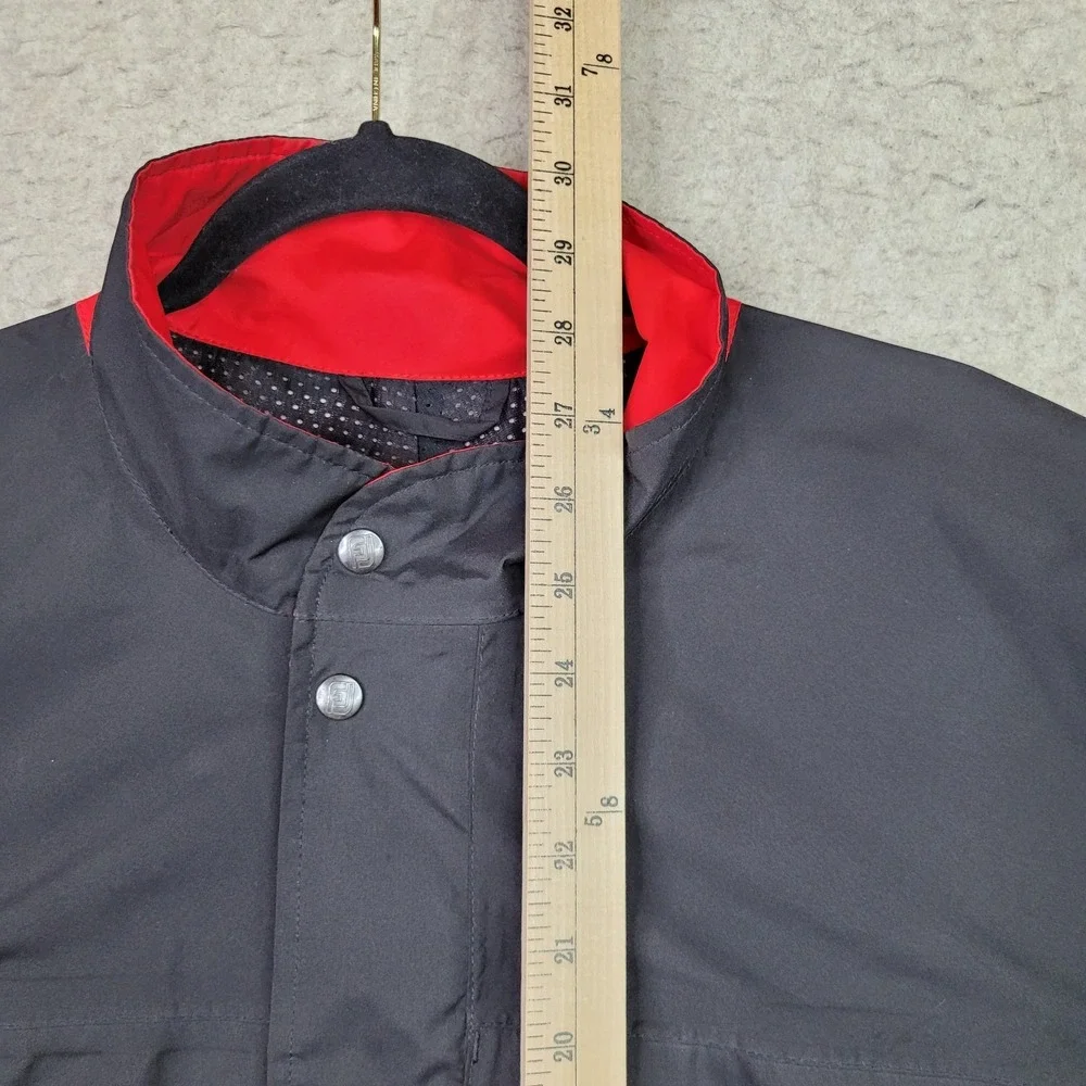 FootJoy DryJoys Golf‎ Jacket Mens Large Black Red Full Zip Performance Vented